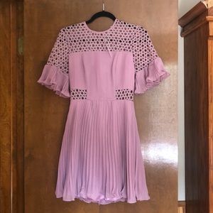 ASOS DESIGN lace insert pleated mini dress